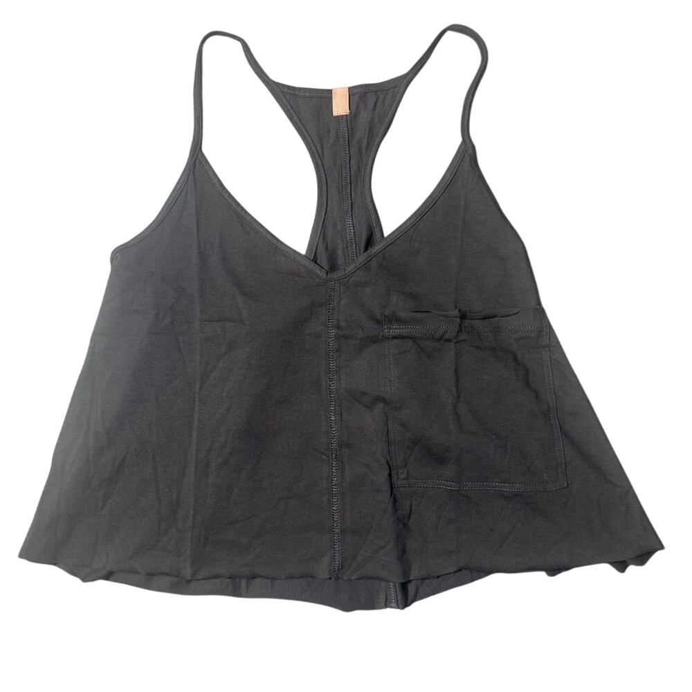 Lunya Organic Pima Racer Tank Dark Gray NEW